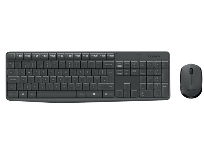 Teclado + Ratón LOGITECH MK235 (Inalámbrico - Óptico)