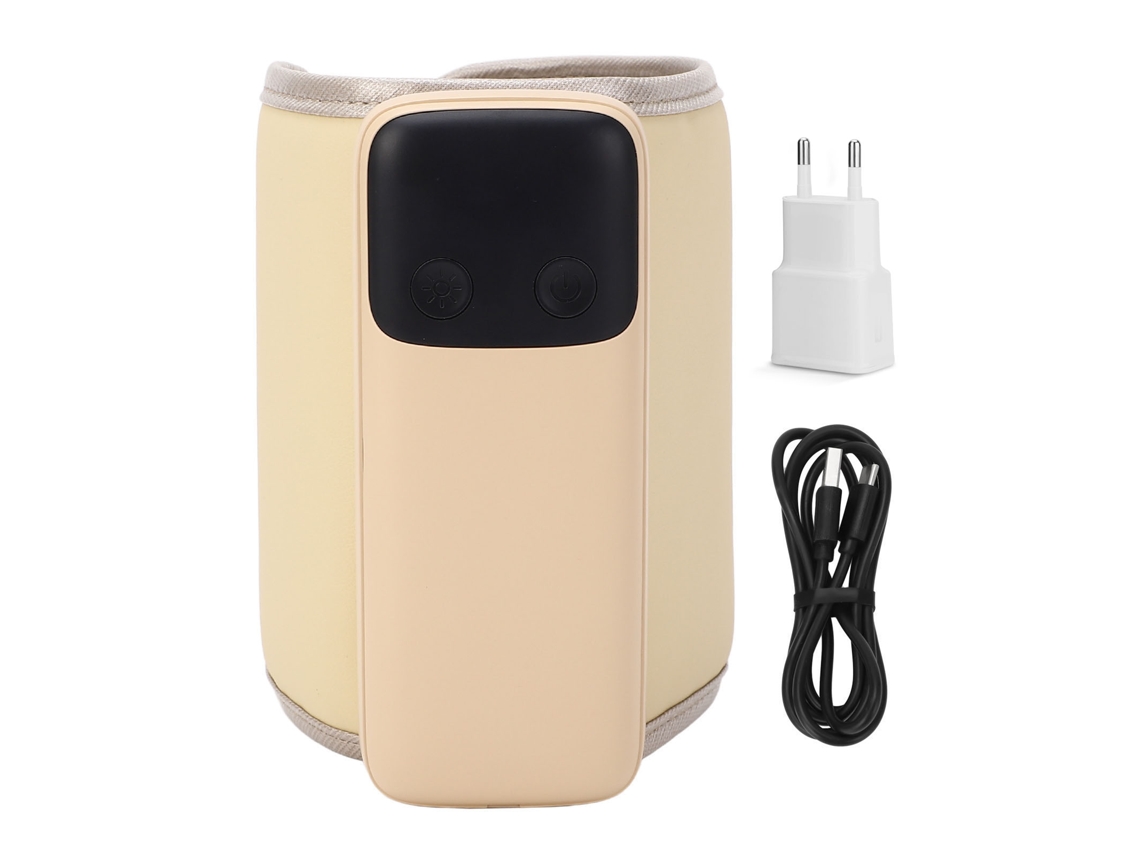 Calientabiberones Portátil De Viaje Con Calentamiento Rápido De 48 Horas, Luz Nocturna, Batería De 6000 Mah Y Enchufe Europeo.