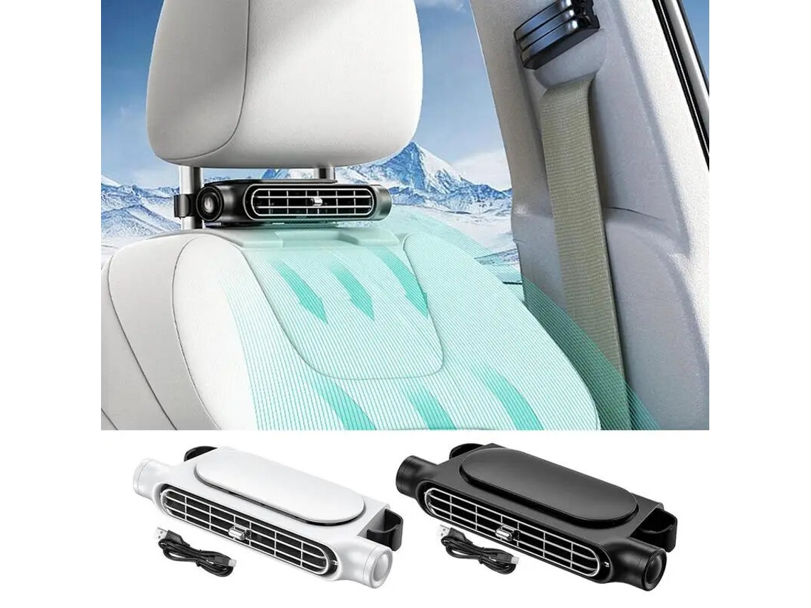 Ventilador Eléctrico Beige Para Asiento Trasero De Coche, Con Tres Velocidades Ajustables, Ideal Para Minicoches, Autocaravanas Y Sedanes.
