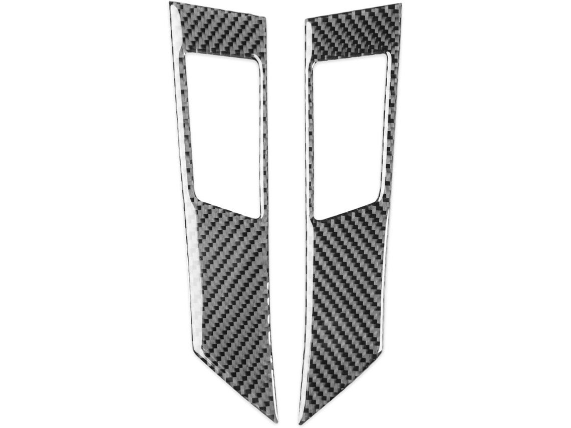 Pegatina Para Coche, Calcomanía Decorativa De Fibra Carbono El Interior Del Freno Mano Electrónico Control