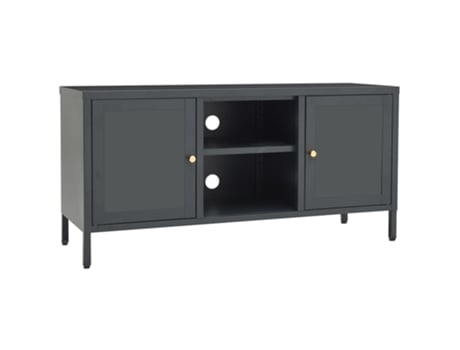Maison Exclusive - Mueble para el televisor acero y vidrio gris antracita 105x35x52 cm