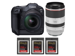 EOS R3 + RF 24 70 mm F/2.8 L IS USM + RF 70 200 mm F/2.8 L IS USM + 3 tarjetas Sandisk Extreme Pro de 256 GB Cfexpress Tipo B + Libro electrónico Pricedirect CANON
