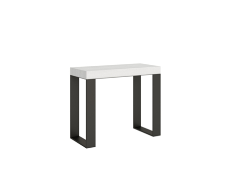 Consolas Tecno Small Premium Extensible hasta 196 cm ITAMOBY (90 x 40 x 77 cm - Paneles de Melamina - Fresno Blanco)