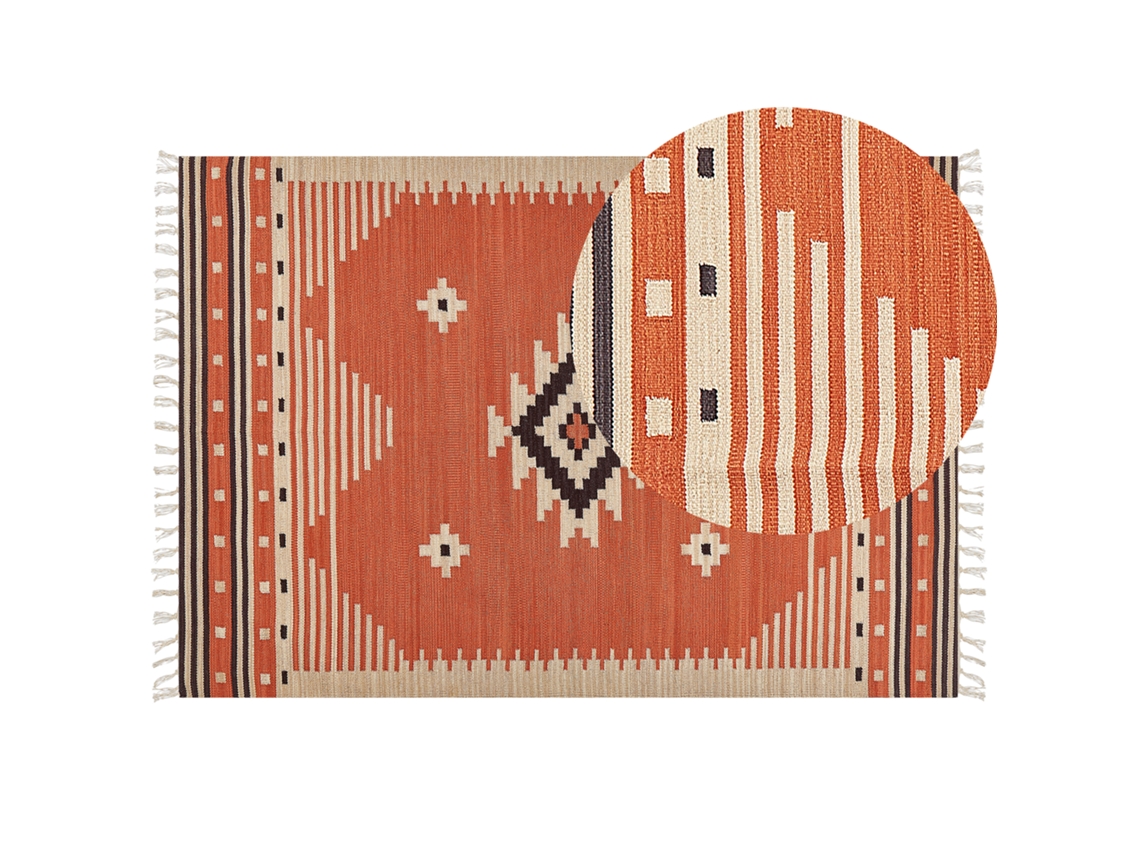 Alfombra de diseño tradicional BELIANI Gavar de Algodón Naranja 160x230