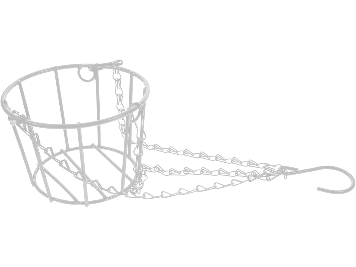 Comedero Para Conejos Como Práctico Soporte Para Heno Hecho De Metal Blanco, Colgante Con Alimentación Lenta Y