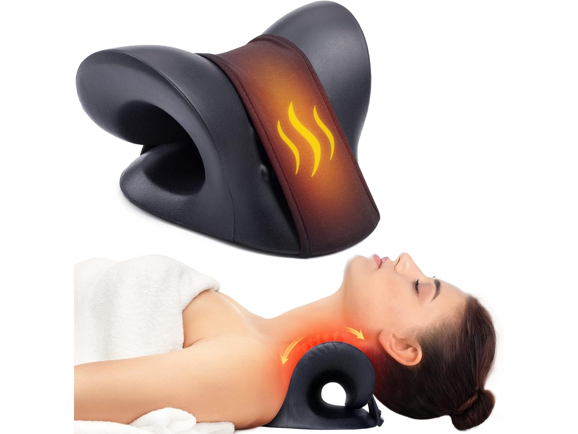 Camilla cervical para aliviar el dolor, almohada de tracción cervical con calefacción para corregir la articulación temporomandibular y la columna vertebral, Csyy