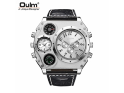 Reloj De Pulsera De Estilo Coreano Para Hombre (blanco) Con Doble Huso Horario Y Esfera Grande Para Deportes Al Aire Libre.
