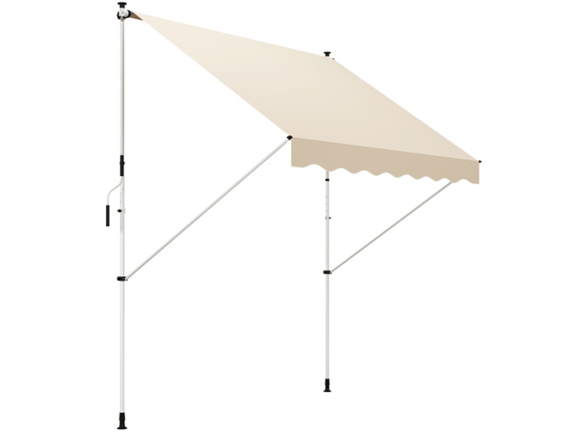 Toldo De Brazos Articulados, 300 X 150cm, Regulable En Altura, Con Manivela, Aluminio.