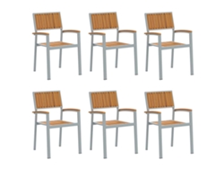 Maison Exclusive - Silla Apilable 6 Pcs Marrón 56 X 57 X 87 Cm
