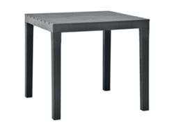 Mesa de jardín de plástico antracita de 78 x 78 x 72 cm, DKD HOME DECOR