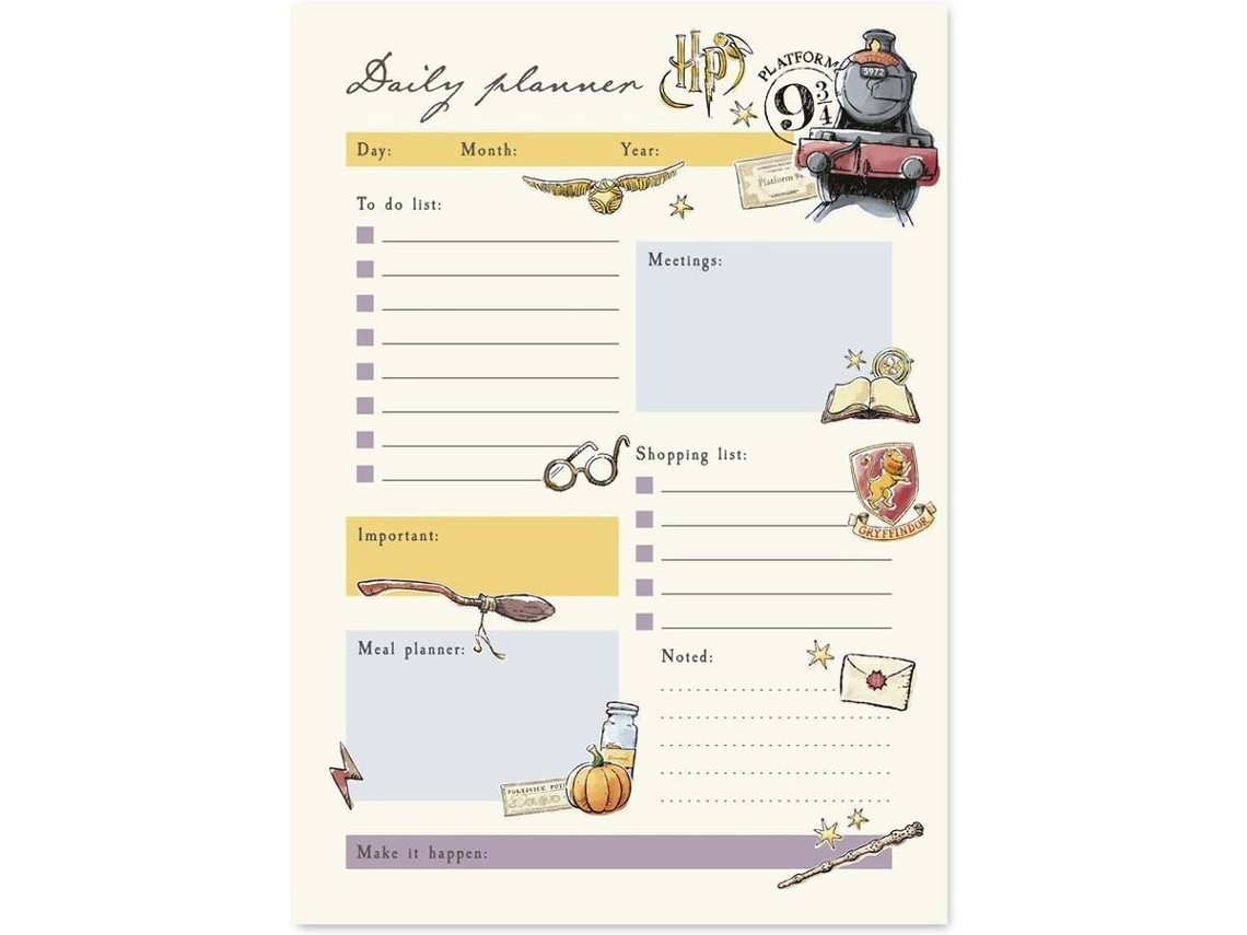 Agenda HARRY POTTER (Amarillo - Diario - A5 - 54 Hojas)