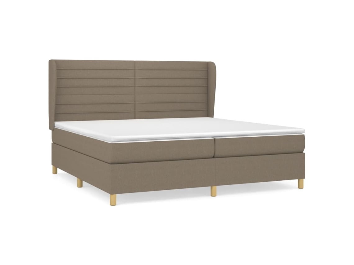 Maison Exclusive - Cama Box Spring Con Colchón Tela Gris Taupe 200x200 Cm