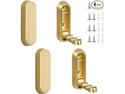 Ganchos Plegables Dorados 4 Pcs, Aleación Zinc Para Abrigos, Toallas Y Bolsos
