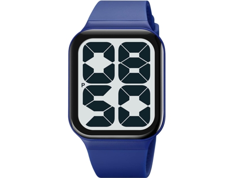 VEANXIN Reloj digital de silicona LED cuadrado impermeable de gran área-blanco azul