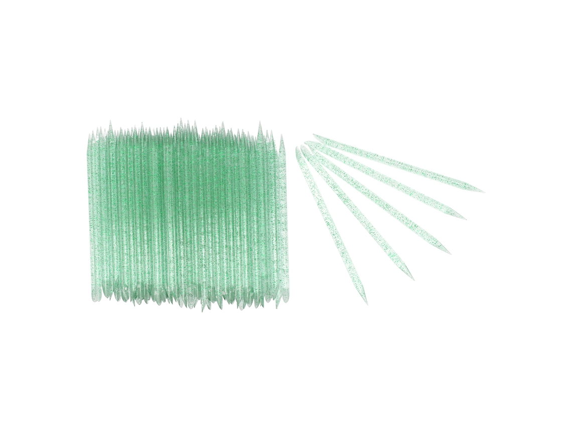100 palitos peladores de cutículas de un solo lado para manicura y pedicura - Verde
