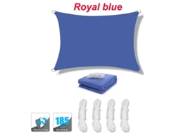 Toldo Vela De Sombra Impermeable Y Protección Uv Con Cuerdas Para Jardín Y Patio,azul Oscuro/2x3m Gertiz