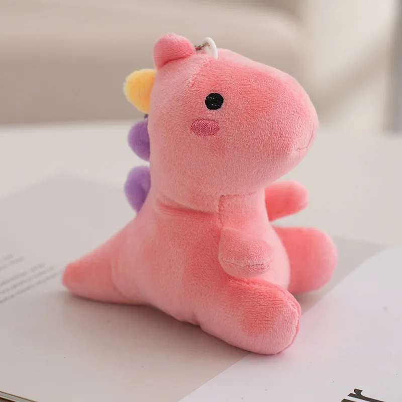 Chaveiro De Pelúcia De Dinossauro Colorido (rosa) De 12 Cm