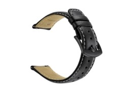 Correa de repuesto de cuero genuino de 22 mm para Samsung Gear S3 Classic/Gear S3 Frontier LY Ebike (negra)