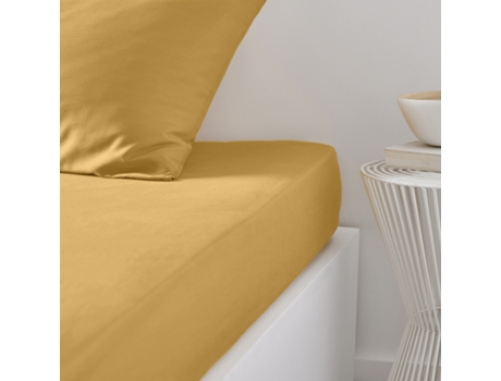 Sábana Bajera MEVAK LIVING Amarillo (Algodón - 160x200 cm)