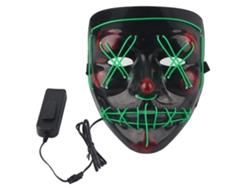 Ats-máscara De Payaso Asustadora Con Luces De Alambre Para Disfraces De Halloween Y Fiestas Verdes