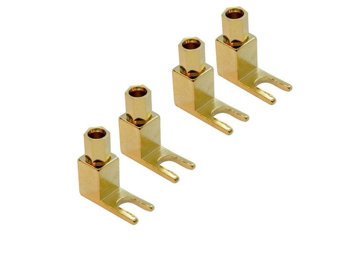 Adaptador De Banana A Espátula Con Baño De Oro De 4 Mm, Conector De Cable De Altavoz Hi-fi, 4 Unidades