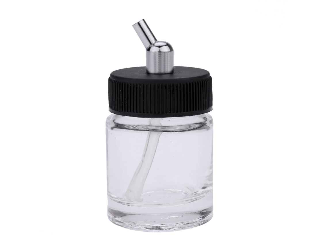 10 Botellas De Vidrio Para Aerógrafo Con Tapa Adaptadora De Ángulo De 30° Para Pinceles Neumáticos.