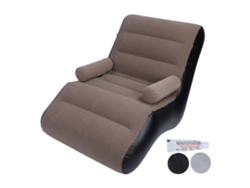 Sofá inflable ergonómico portátil con suave revestimiento aterciopelado, modelo S