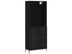 Maison Exclusive - Aparador Alto Madera Contrachapada Negro 69,5x34x180 Cm