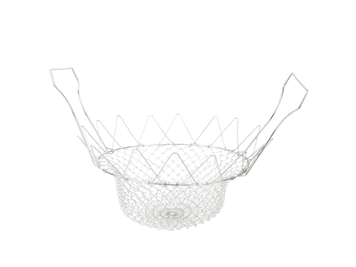 Cesta De Freír Plegable De Acero Inoxidable Para Cocina Con Filtro De Alimentos - Herramienta Práctica