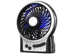 Mini Ventilador De Escritorio Portátil Recargable Con Luz Ambiental Y Linterna, 3 Velocidades Y Batería De 1800 Mah.