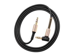 Cable De Audio De 3,5 Mm Macho A Macho Con Conector En Ángulo Recto De 90 Grados, Negro, 1 M