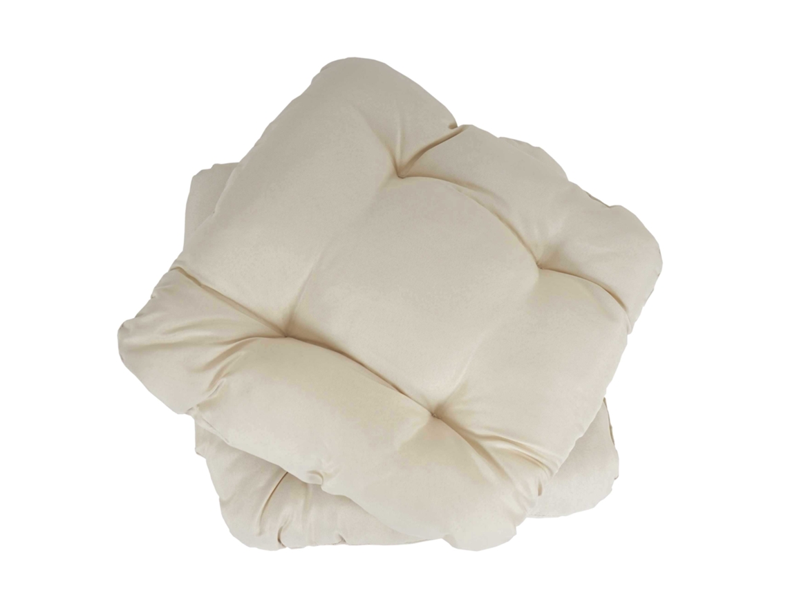 2 Cojines Para Silla De Jardín Para Terraza O Balcón 41 X 38 X 8 Cm Tela Color Crema 04_0000434