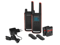 Walkie-talkie MOTOROLA T82 Duo (8 Canales - 10 Km - Hasta 18h de autonomía - Negro)