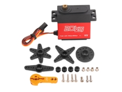 Servo digital RC 2026 de 20 kg con engranajes metálicos de 270 grados, totalmente impermeable para coches RC.
