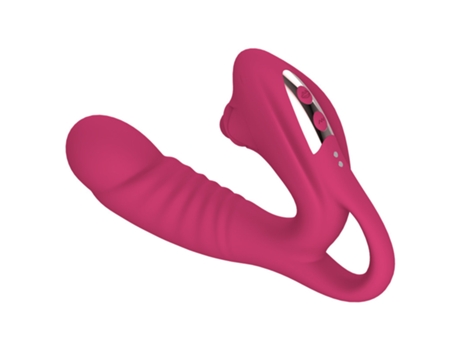 Vibrador de silicona de doble motor, masajeador recargable femenino (rosa roja) YIZHOOD