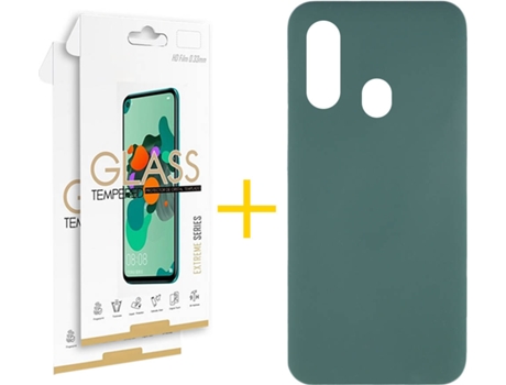 Carcasa + 2 Protectores de Pantalla Samsung A20e SKYHE Verde