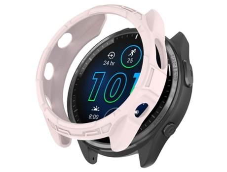 Funda protectora para reloj Garmin Forerunner 965 Armor Hollow (rosa claro)