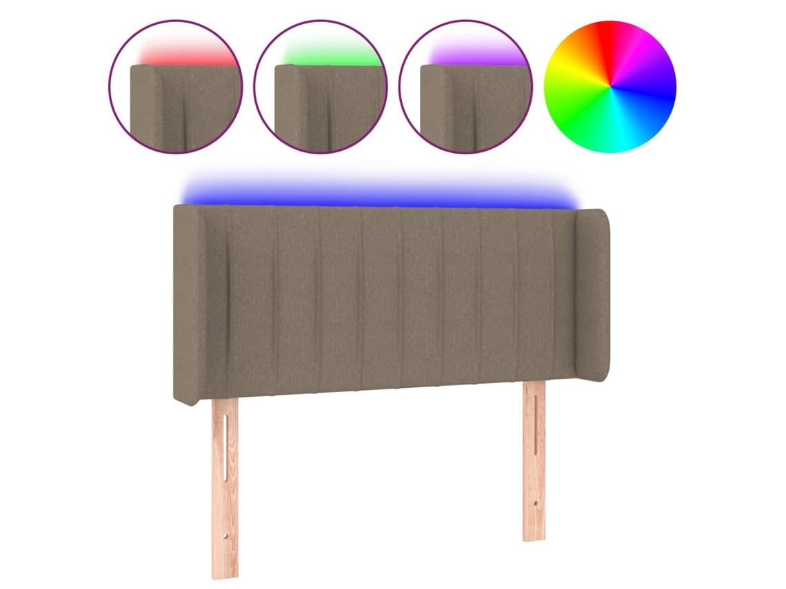 Maison Exclusive - Cabecero Con Led De Tela Gris Taupe 83x16x78/88 Cm