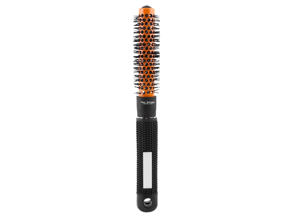 Pincel De Cerámica Spirales Para Rulos Y Peinados Quiff Con Masaaje Cejas Y Diseño Antideslizante Tamaños 19-53mm Naranja Y Negro