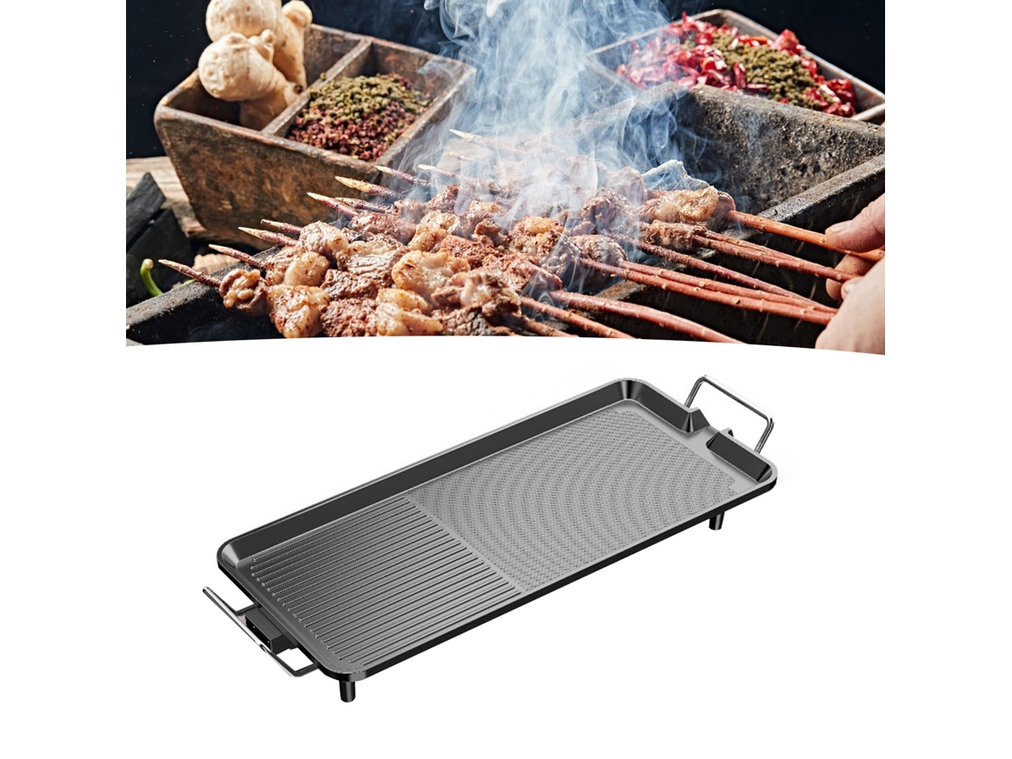 Barbacoa eléctrica antiadherente multifuncional sin humo de 1200 W y 1500 W para interiores