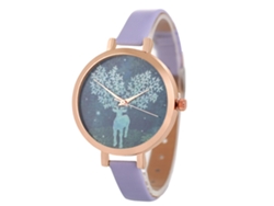 Reloj De Pulsera Unisex Con Correa De Piel Sintética, Estilo Casual Y Formal (morado)