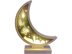 Decoración Led Para Ramadán, Adorno Lunar Musulmán De Madera, Adorno De Media Luna