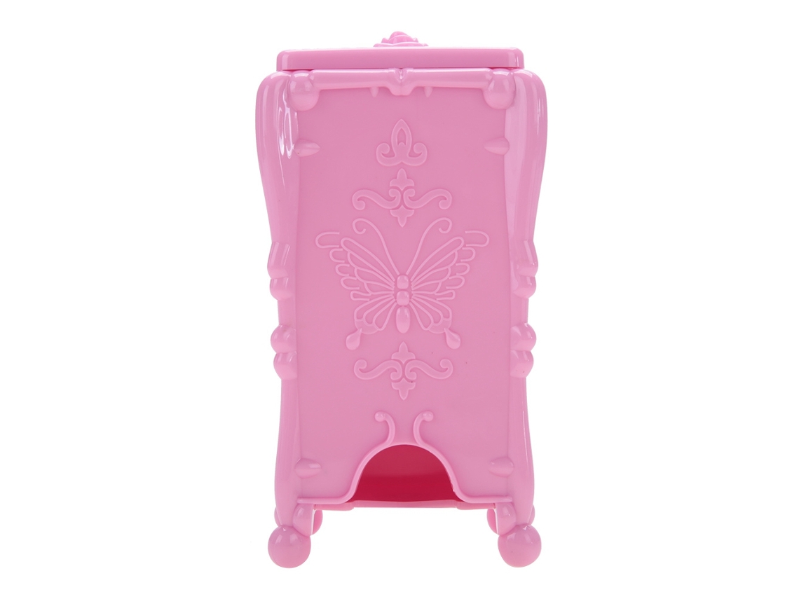 Organizador De Maquillaje Rosa De Algodón Con Tapa Para Uñas Y Herramientas De Belleza.