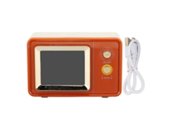 Altavoz retro con forma de TV, multifuncional, moderno, para uso doméstico y exterior, color marrón Chennnls