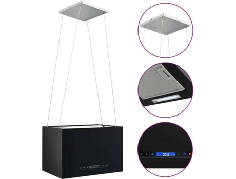 vidaXL Campana extractora colgante táctil LCD acero recubierto 55 cm