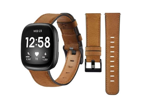 Correa Clásica Vintage De Piel Ecológica Fitbit By Google Versa 3 Marrón VEANXIN