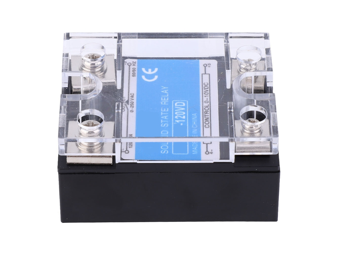 Relé Estático Monofásico Berm Berm-120vd, Control De 0-10 V Cc, Carga De 0-250 V Ca, Alto Rendimiento.