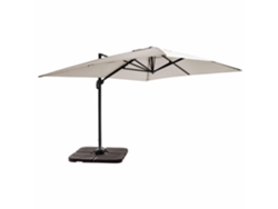 Parasol Desplazado De 3x4m Y 4 Losas Para Llenar De Aluminio Blanco