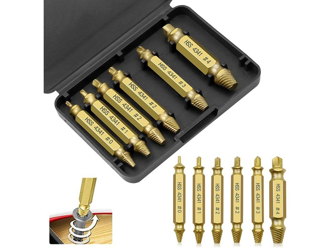2026-kit De Extractores De Tornillos Rotos Linjou 6 Piezas, Extractores De Tornillos Dañados Para Taladros