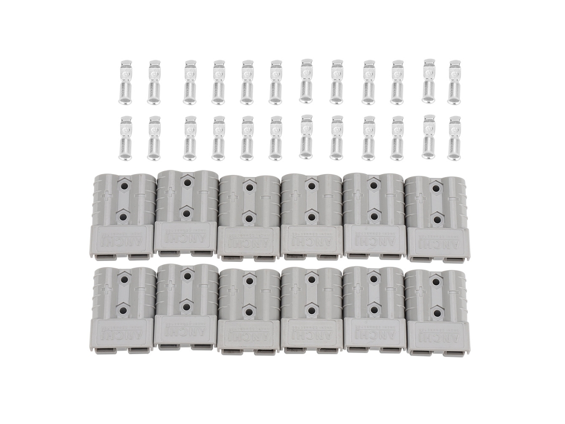 Yncm2026-12 Piezas/set Conector De Carga De Doble Polo 50a Para Panel Solar (gris) Terminales